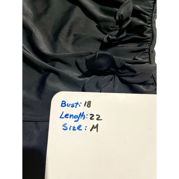 Art to wear swimming suit flower applique ruched waist cottage feminine women M - Picture 7 of 7